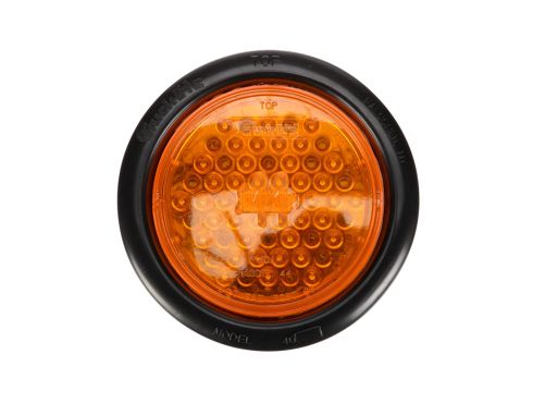 Super 44, LED, Yellow Round, 42 Diode, Rear Turn Signal, Black Grommet Mount, Fit 'N Forget S.S., Straight PL-3 Female, 12V, Kit
