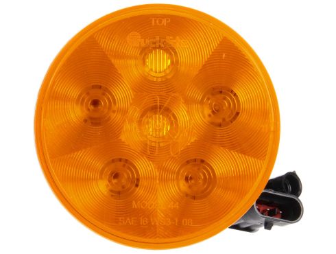 Super 44, LED, Strobe, 6 Diode, Round Yellow, Class II, Hardwired, Packard Connector 282087/Weather Connector 12015791, 12V