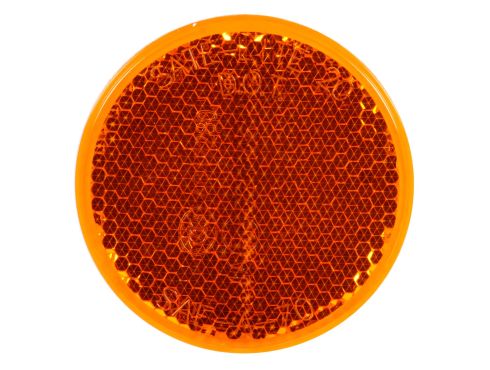Signal-Stat, Round, Yellow, Reflector, Adhesive Mount