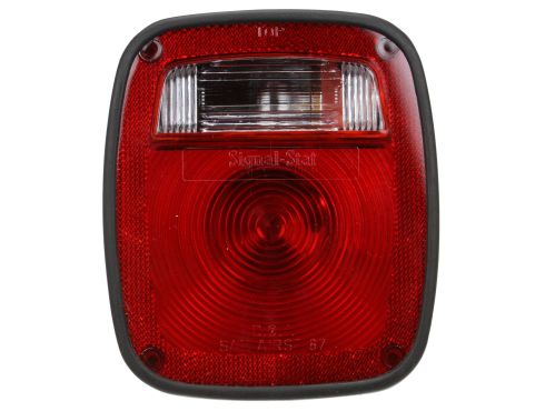 Signal-Stat, Incandescent, Red/Clear Polycarbonate Lens, RH, Combo Box Light, 3 Stud , Packard , 12V