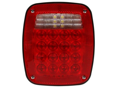 Signal-Stat, LED, Red/Clear Acrylic Lens, RH, Combo Box Light, 3 Stud , Hardwired, Packard /Ring Terminal, 12V