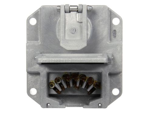50 Series, 7 Solid Pin, Grey Polycarbonate, Surface Mount, Nose Box Without Circuit Breakers