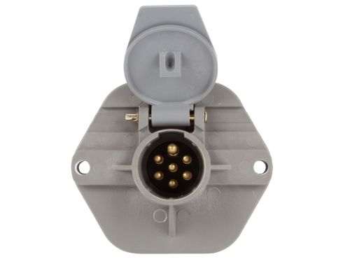 50 Series, Threaded Stacking Studs, 7 Solid Pin, Grey Plastic, Surface Mount, Receptacle