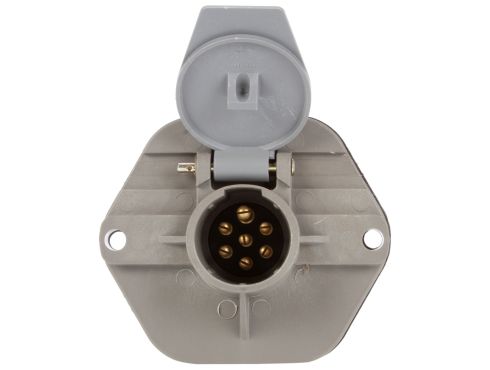 50 Series, Threaded Stacking Studs, 7 Split Pin, Grey Plastic, Surface Mount, Receptacle