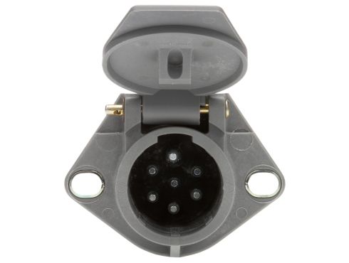 50 Series, 7 Solid Pin, Grey Plastic, Flush Mount, Receptacle