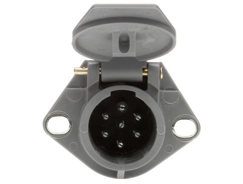 50 Series, Push-On, 7 Split Pin, Grey Plastic, Flush Mount, Receptacle