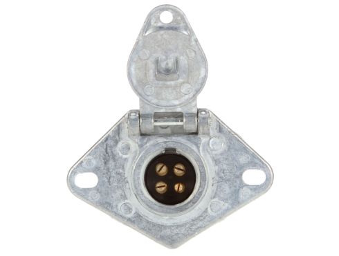 50 Series, 4 Split Pin, Silver Steel, Flush Mount, Receptacle