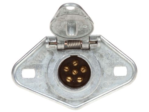 50 Series, 6 Split Pin, Silver Steel, Flush Mount, Receptacle