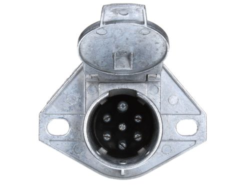 50 Series, 7 Split Pin, Silver Steel, Flush Mount, Receptacle