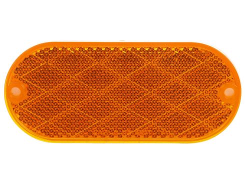 Signal-Stat, Oval, Yellow, Reflector, 2 Screw or Adhesive Mount