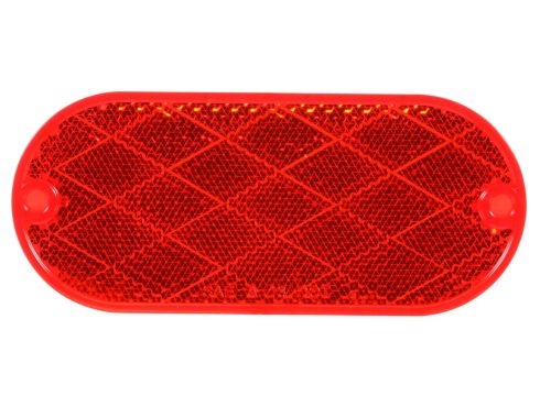 Signal-Stat, Oval, Red, Reflector, 2 Screw or Adhesive Mount