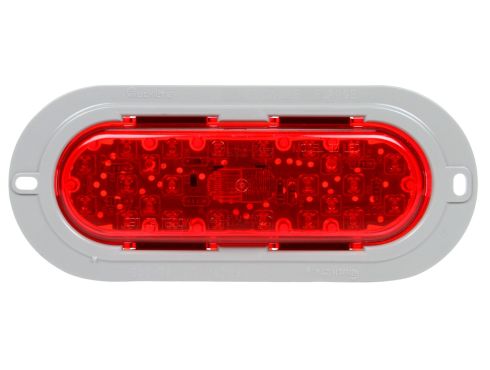 60 Series, LED, High Mounted Stop Light, 26 Diode, Oval Red Polycarbonate, Gray Flange Mount, Fit 'N Forget S.S., Straight PL-2, 12V, Kit