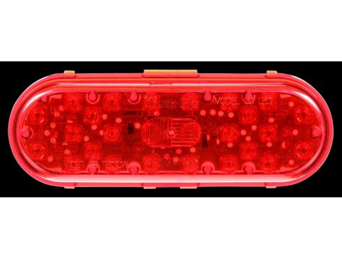 60 Series, LED, Red, Oval, 26 Diode, Stop/Turn/Tail, Fit 'N Forget S.S., 12V