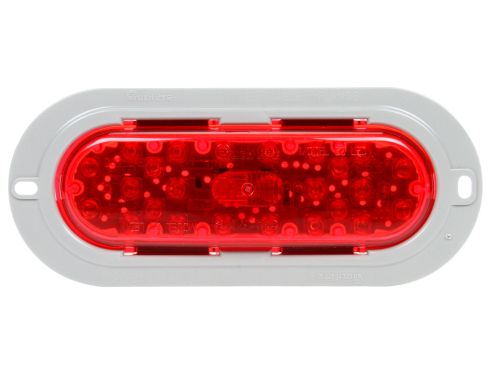 60 Series, LED, Red, Oval, 26 Diode, Stop/Turn/Tail, Gray Flange Mount, Fit 'N Forget S.S., 12V