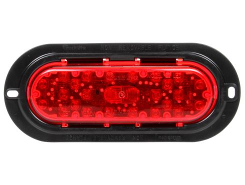 60 Series, LED, Red, Oval, 26 Diode, Stop/Turn/Tail, Black Flange Mount, Fit 'N Forget S.S., 12V