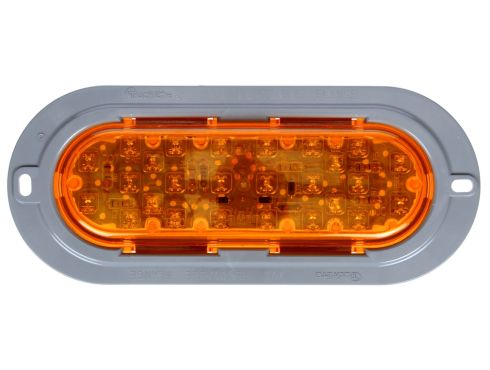 60 Series, LED, Yellow Oval, 26 Diode, Auxiliary Turn Signal, Gray Flange Mount, Fit 'N Forget S.S., 12V