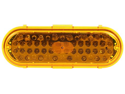 60 Series, LED, Yellow Oval, 44 Diode, Front/Park/Turn, 12V, Fit 'N Forget S.S.