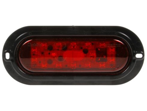 60 Series, LED, Red, Oval, 18 Diode, Stop/Turn/Tail, Black Flange Mount, PL-3, 12V