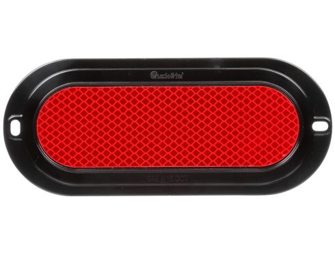 60 Series, Oval Red Flange Reflector,Black Polycarbonate, 2 Screw
