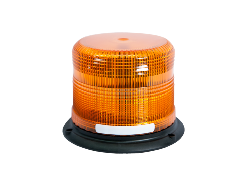 Signal-Stat, LED, Low Profile Beacon, Amber, Permanent Mount/Pipe Mount, Hardwired, Stripped End