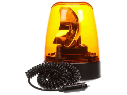 Signal-Stat, Halogen, Rotating Beacon, Yellow, Magnetic Mount, Class III, Hardwired, Cigarette Adapter, 12V