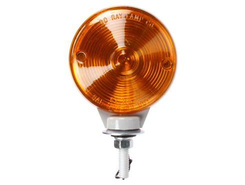Incandescent, Yellow Round, 1 Bulb, Single Face, 1 Wire, Pedestal Light, 1 Stud, Gray, Blunt Cut
