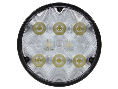 4 in. Round LED Work Light, Black, 8 Diode, 500 Lumen, Stripped End, 12-36V