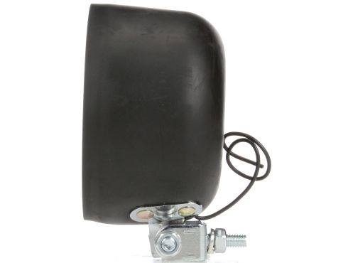 Par 36, Rubber 5 in. Round Incandescent Work Light, Black, 1 Bulb, Stripped End, 12V
