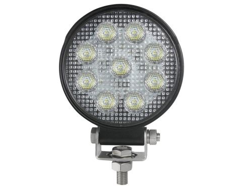 Signal Stat LED 4" Round 9 Diode Clear Lens, Black Stud Hardwired Stripped End, 12V 1667 Lumen Spot Work Light