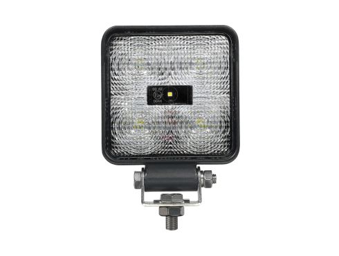 Signal Stat LED 4" Square 5 Diode Clear Lens, Black Stud Hardwired Stripped End, 12V 642 Lumen Spot Work Light - Bulk