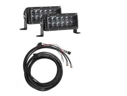 Universal E-Series LED Driving Light, 12 Diodes, Clear Rectangular Polycarbonate Lens, Deutsch Connector, Ring Terminal 12-36V, Kit