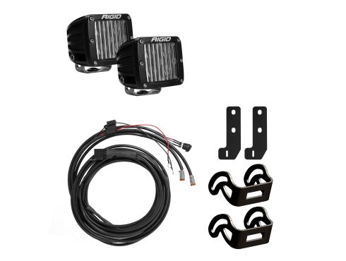 Kenworth T680 D-Series LED Fog Light, 4 Diodes, Clear Square Polycarbonate Lens, Hardwired, Deutsch Connector, 12-36V, Kit