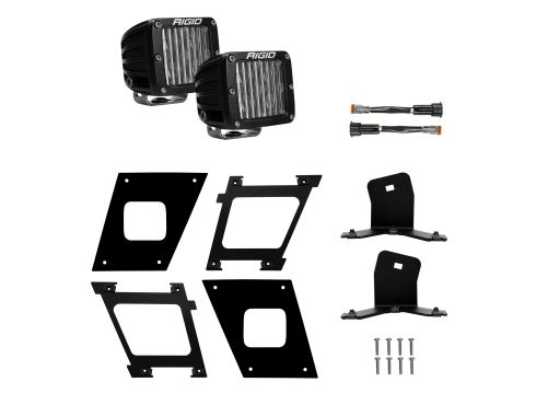 Volvo VN D-Series LED Fog Light, 4 Diodes, Clear Square Polycarbonate Lens, Hardwired, Deutsch Connector, 12-36V, Kit