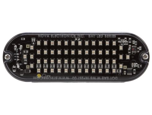 LED, Traffic Control Exterior Strobe Light, 56 Diode, Oval Clear/Yellow, Black Grommet Mount, Hardwired, Stripped End, 12V, Kit