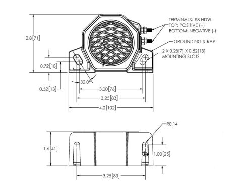 Single Sound Regulation, 98 DB Steam Cleanable, Back-Up Alarm, 2 Screw, Bracket Mount, 2 Bolt Terminal 12-24V