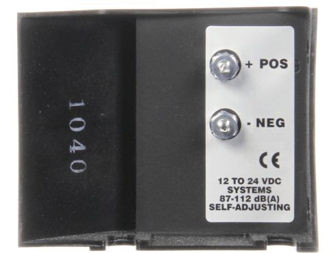 Self Adjusting Sound Regulation, 87-112 DB Steam Cleanable, Back-Up Alarm, 4 Screw, Bracket Mount, 2 Bolt Terminal 12-24V