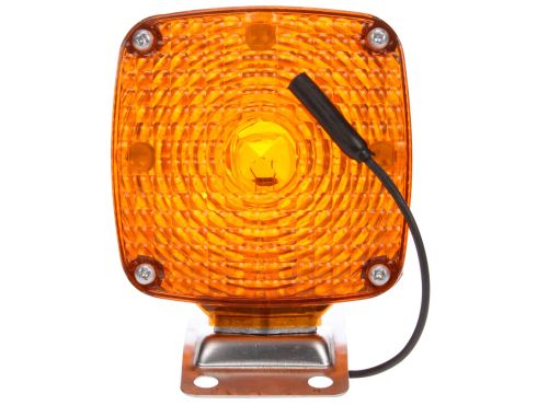 Signal-Stat, Incandescent, Yellow Square, 1 Bulb, Dual Face, Horizontal Mount, 2 Wire, Pedestal Light, Bracket Mount, Female Terminal