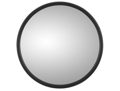 12 in., Black Steel Convex Mirror, Round, Universal Mount