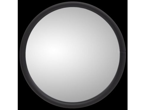 5 in., White Stainless Steel Flat Glass Mirror, Round, Universal Mount