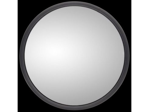 Heated, 8.5 in., Black Steel Convex Mirror, Round, Universal Mount