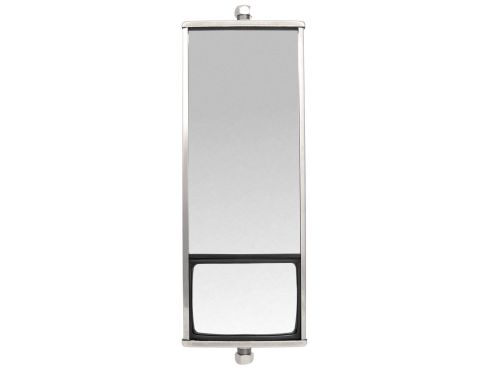 Wide Angle, 25-40 x 8 in., West Coast Mirror, Silver 430 Bright Stainless Steel, Kit