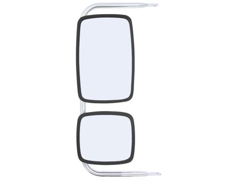 21.65-35.43 x 9.76in., Combination Mirror Assembly, Black Steel, Rectangular, Universal Side, 2 Mirror