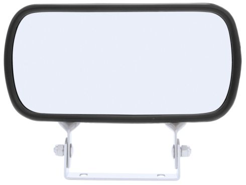 Over The Door, 4 x 8 in., Silver Stainless Steel Convex Mirror, Rectangular, Universal Mount