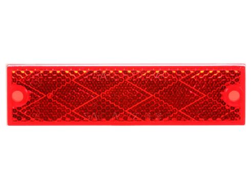 Rectangle, Red, Reflector, 2 Screw or Adhesive Mount