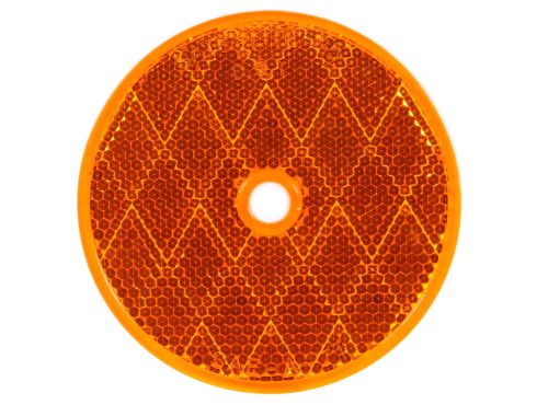3" Round, Yellow, Reflector, 1 Screw/Nail/Rivet, Bulk