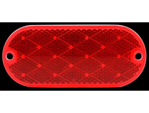 Oval, Red, Reflector, 2 Screw, Bulk