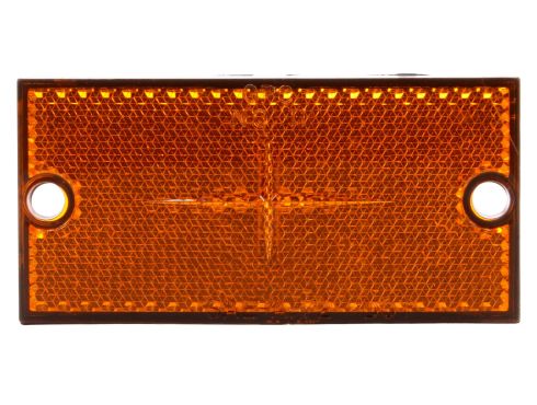 Rectangle, Yellow, Reflector, Black ABS 2 Screw, Bulk