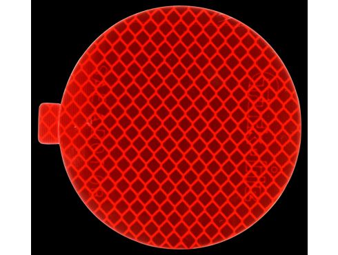 Retro-Reflective Tape, 3" Round, Red, Reflector, Adhesive Mount, Basket