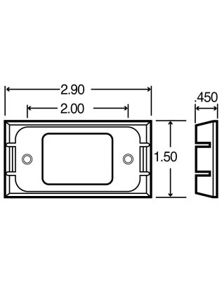 Bracket Mount, 15 Series Lights, Used In Rectangular Shape Lights, Black ABS, 2 Screw Bracket Mount