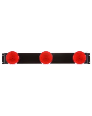 10 Series, Incandescent, Identification Bar, Round, Red, 3 Lights, 6" Centers, Black, 12V, Kit, Bulk